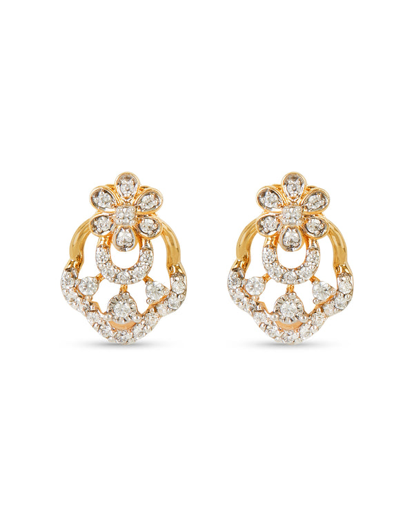 Royal Flower Diamond Earrings