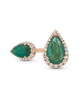 Emerald Drop Cocktail Ring