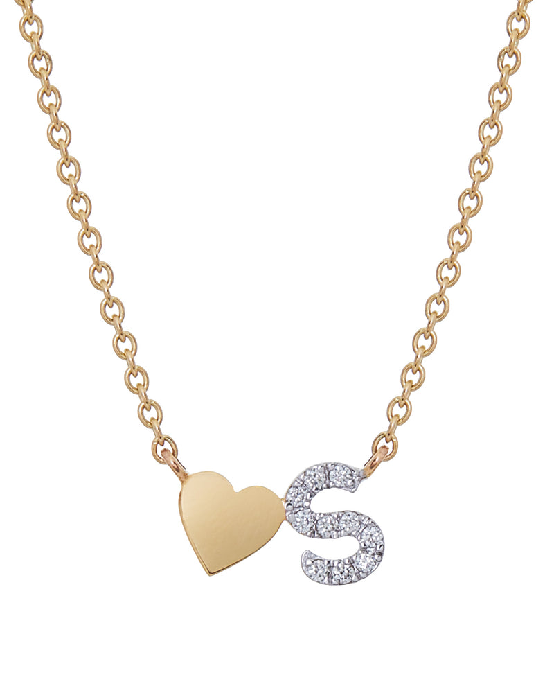 Heart & Initial Necklace