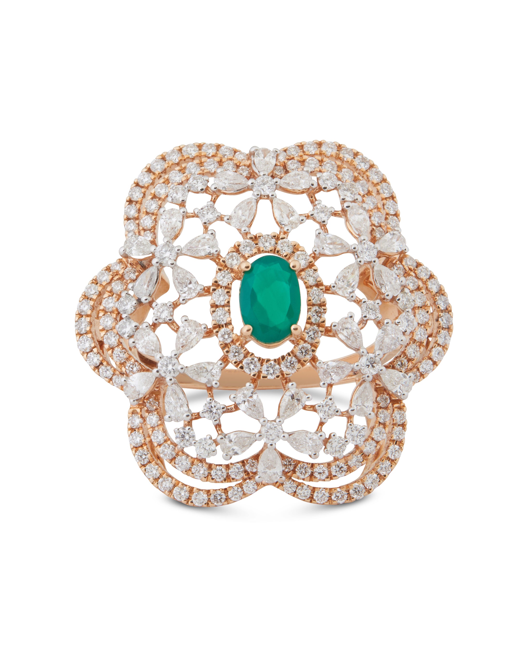 Floral Crest Cocktail Ring – Niki Jewels