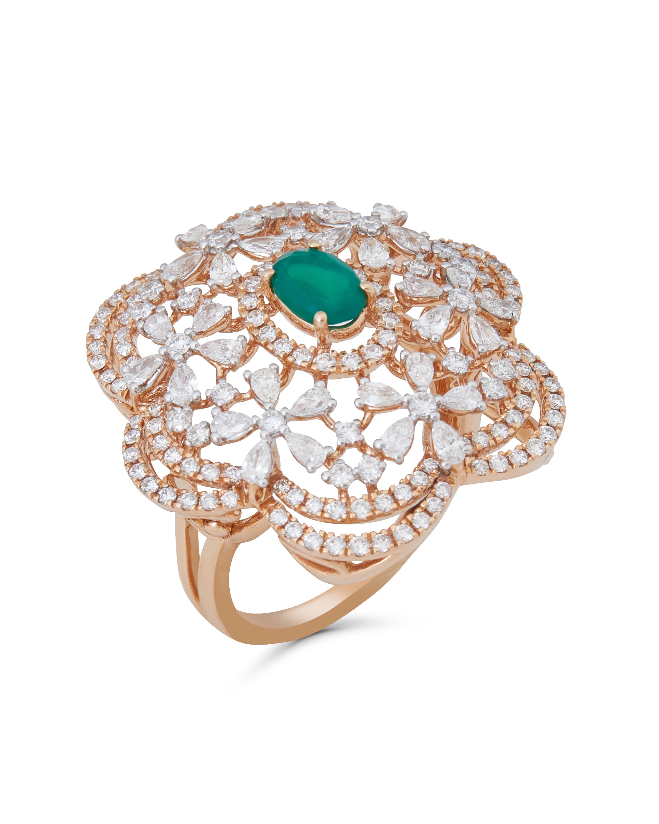 Floral Crest Cocktail Ring – Niki Jewels
