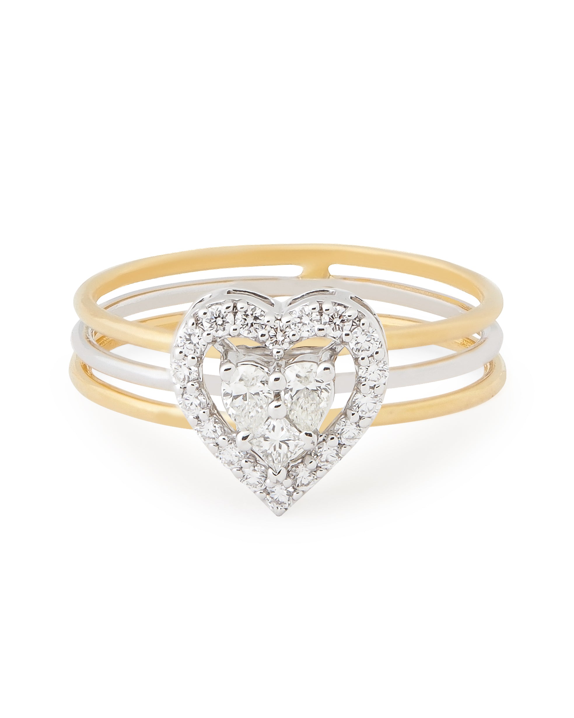 Heart Trio Ring – Niki Jewels