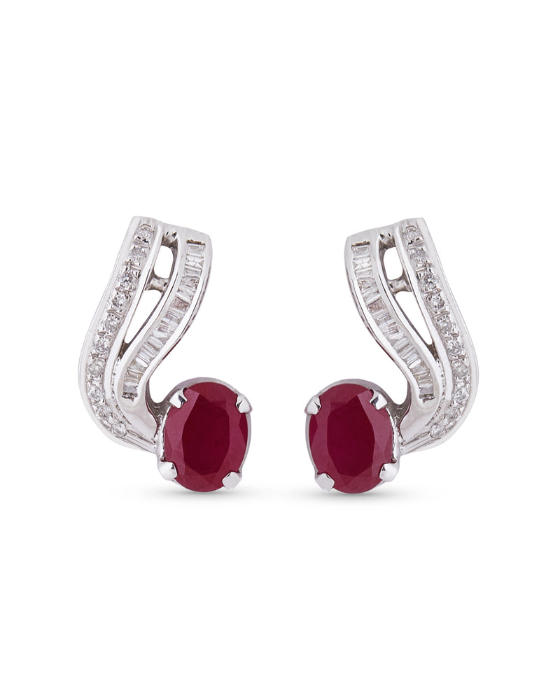 Ruby Droplet Studs