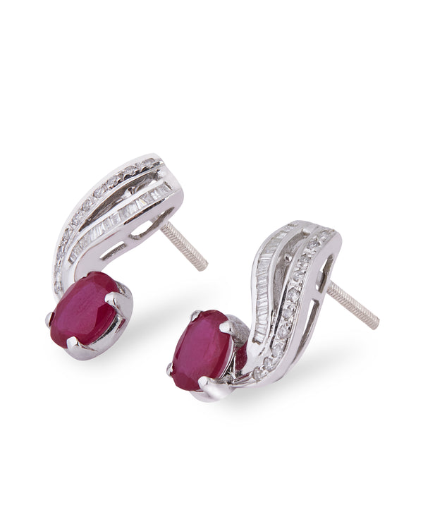 Ruby Droplet Studs